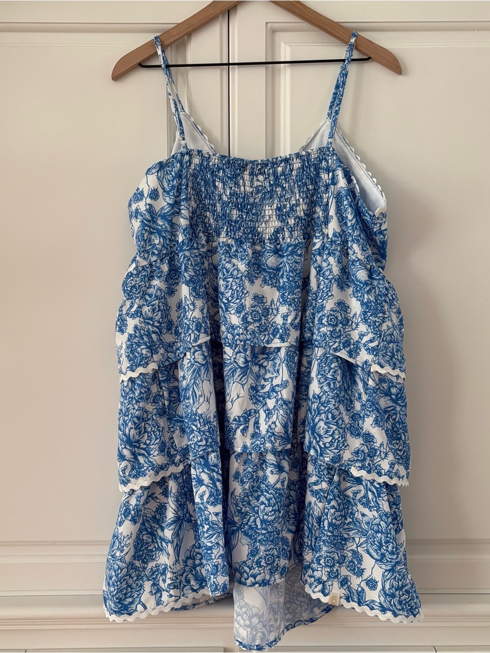 Simply Southern XL NWT Blue Ruffle Floral Dress - Picture 4 of 4